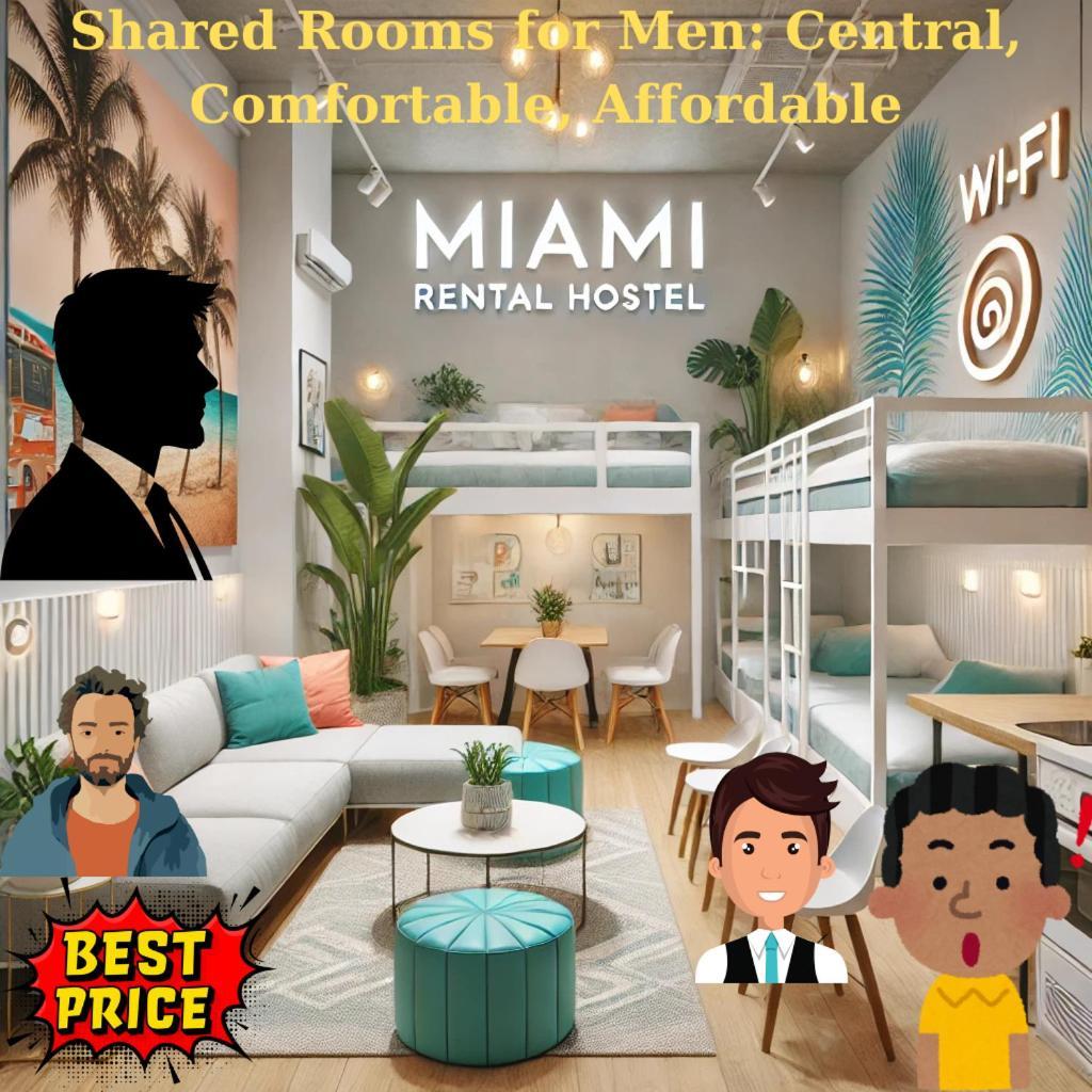 203 Miami Shared Rooms For Men Central Comfortable, Affordable Экстерьер фото